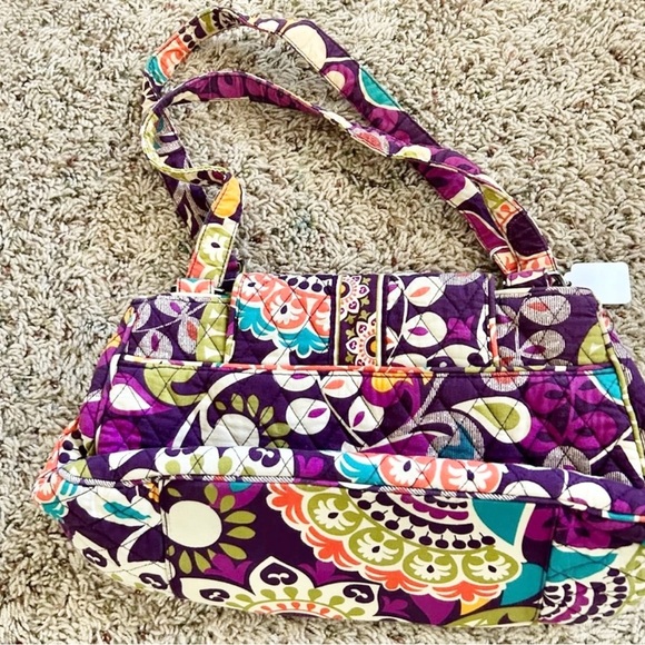 Vera Bradley plum crazy shoulder purse retired - Picture 3 of 4